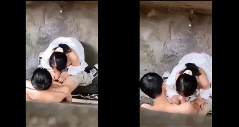Quay lén em em học sinh bj cho bồ trong hẻm